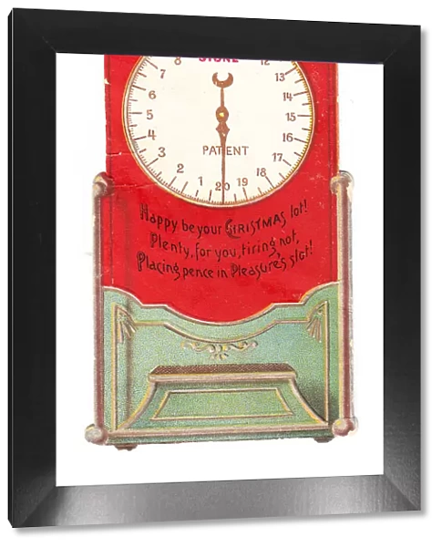 Christmas card in the form of weight scales
