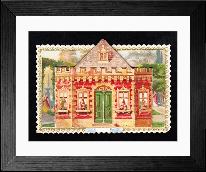 Framed Print : Greetings card in the shape of a house