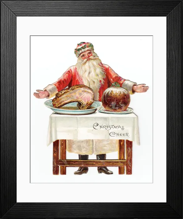 Framed Print : Santa Claus on a cutout Christmas card Framed Print : Santa Claus on a cutout Christmas card