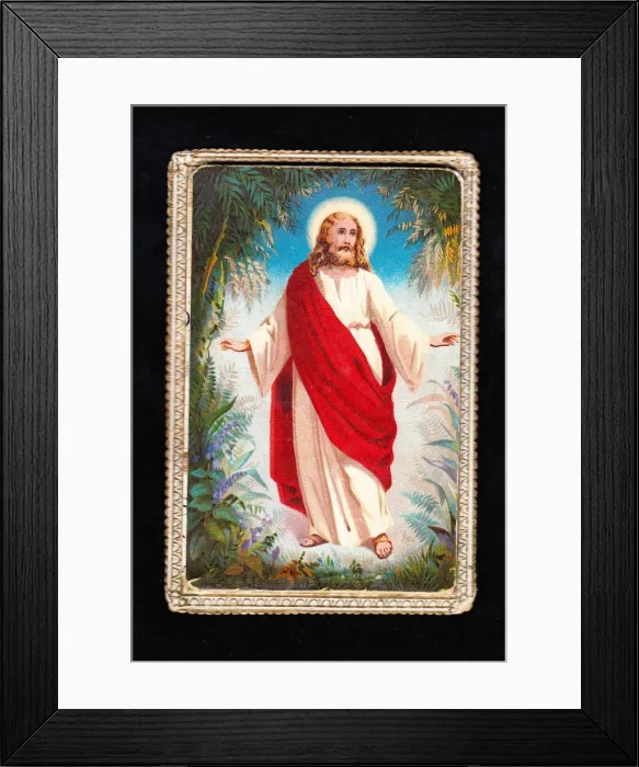 Framed Print : Jesus on a religious card Framed Print : Jesus on a religious card