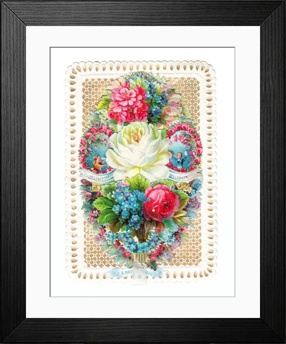 Framed Print : Arrangement of flowers on a greetings card Framed Print : Arrangement of flowers on a greetings card