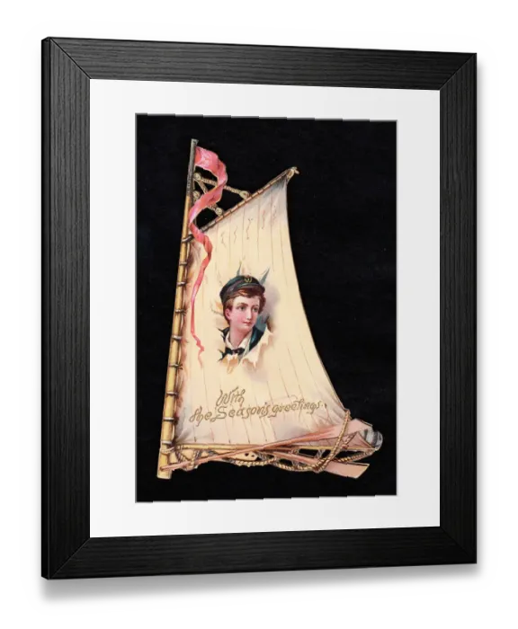 Framed Print : Christmas card in the shape of a sail Framed Print : Christmas card in the shape of a sail