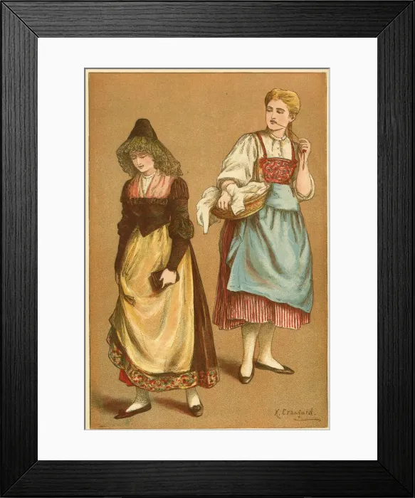 Framed Print : Costumes of Europe - Switzerland Framed Print : Costumes of Europe - Switzerland
