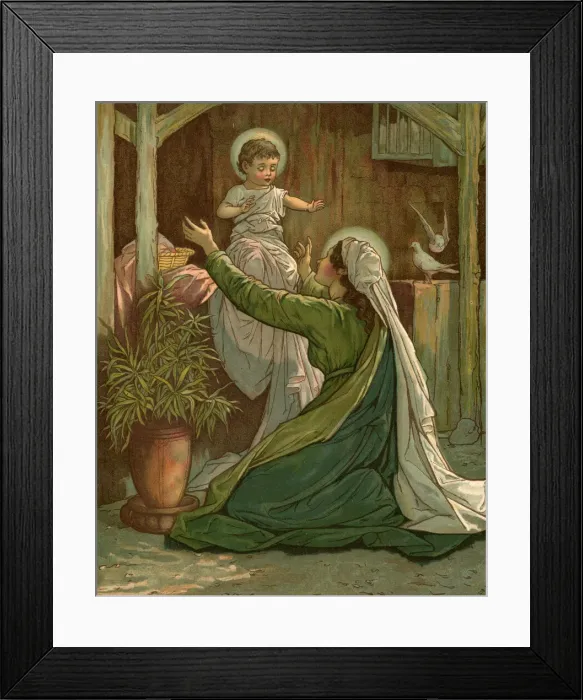 Framed Print : Biblical Tales by John Lawson, Jesus and Mary Framed Print : Biblical Tales by John Lawson, Jesus and Mary