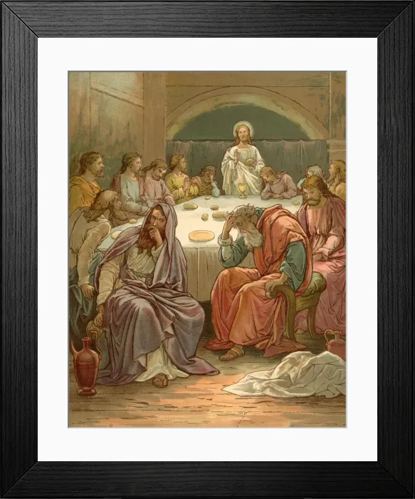 Framed Print : Biblical Tales by John Lawson, Jesus at the Last Supper Framed Print : Biblical Tales by John Lawson, Jesus at the Last Supper