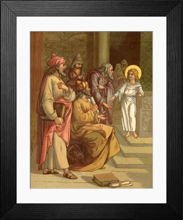Framed Print : Biblical Tales by John Lawson, Jesus in the Temple Framed Print : Biblical Tales by John Lawson, Jesus in the Temple