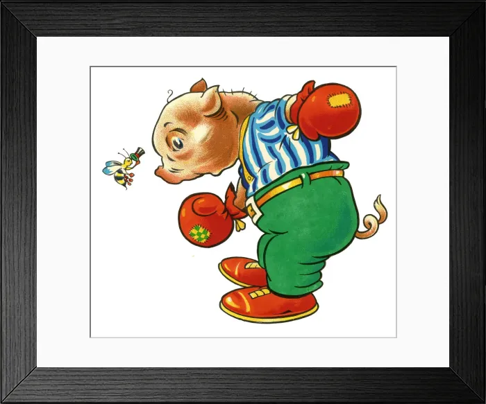 Framed Print : Cot header design, Boxer Pig and Wasp Framed Print : Cot header design, Boxer Pig and Wasp