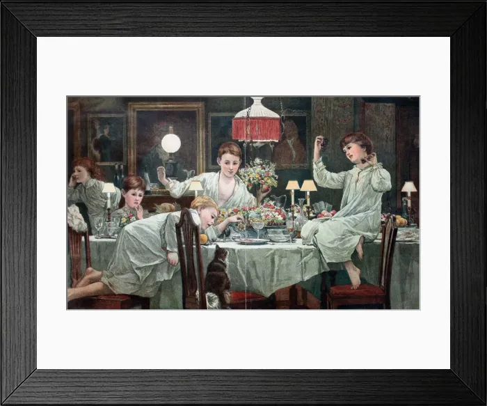 Framed Print : A Raid on the Dessert - children at a table Framed Print : A Raid on the Dessert - children at a table