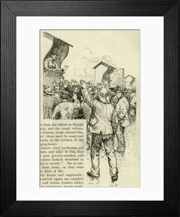 Framed Print : Recruiting London dock labourers Framed Print : Recruiting London dock labourers