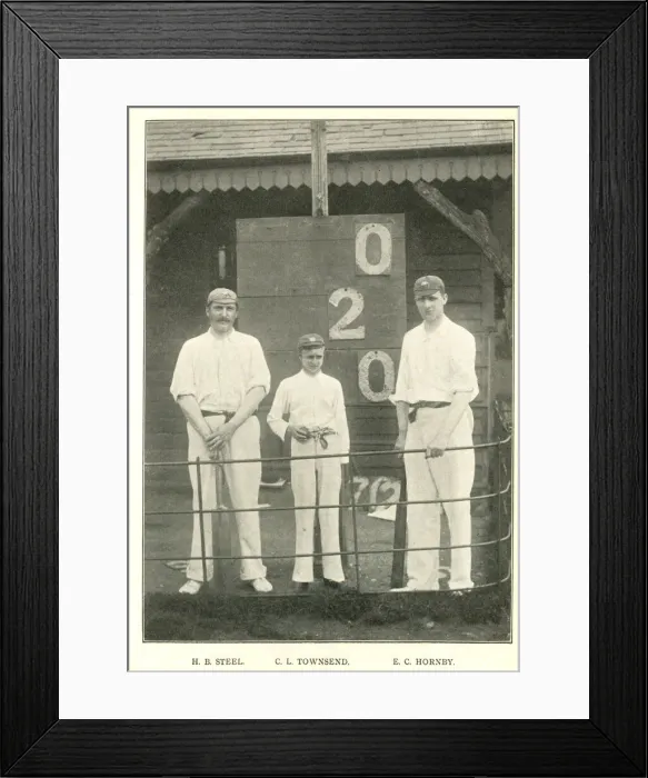 Framed Print : Schoolboy bowled out two adult cricketers Framed Print : Schoolboy bowled out two adult cricketers