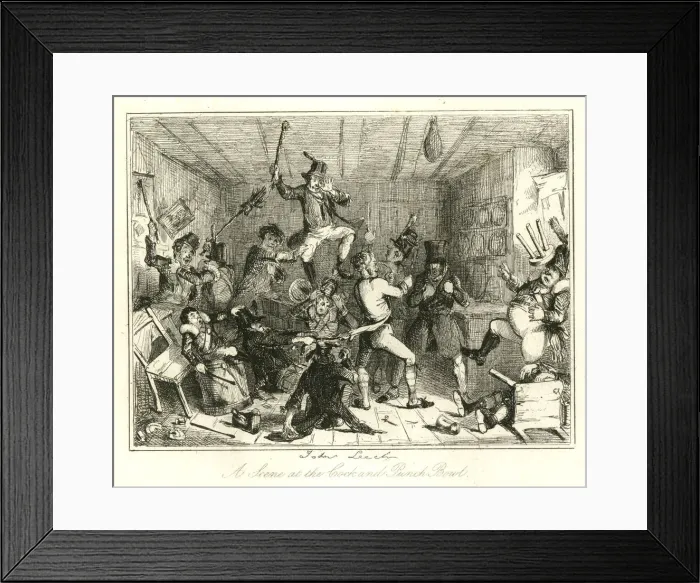 Framed Print : Illustration, Scene at the Cock and Punch Bowl Framed Print : Illustration, Scene at the Cock and Punch Bowl