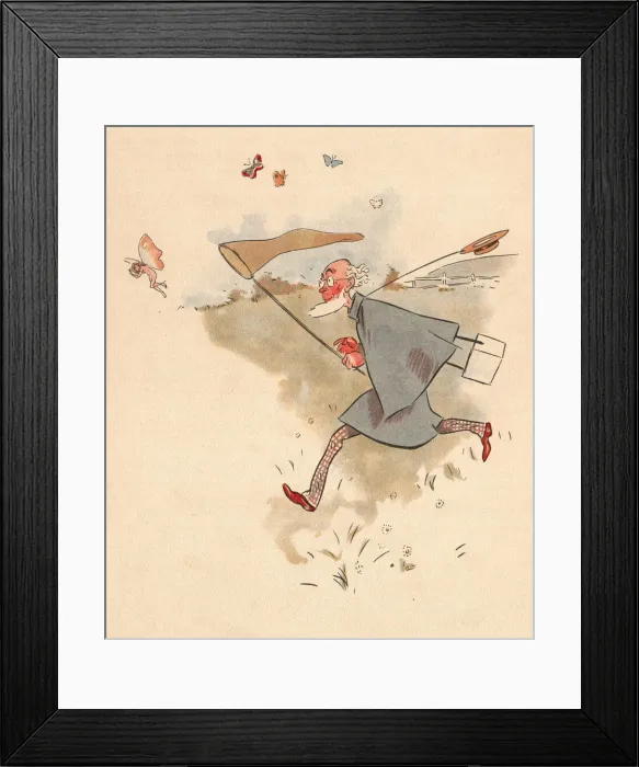 Framed Print : Jumbles by Lewis Baumer - Butterfly Collector Framed Print : Jumbles by Lewis Baumer - Butterfly Collector