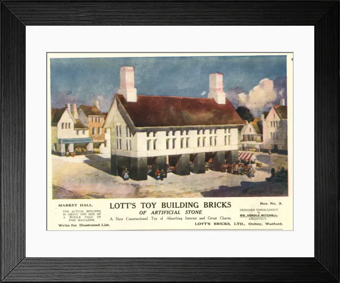Framed Print : Advert, Lotts Toy Building Bricks - Market Hall Framed Print : Advert, Lotts Toy Building Bricks - Market Hall
