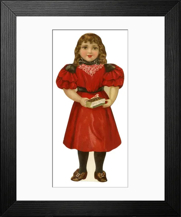 Framed Print : Paper Doll in a red dress Framed Print : Paper Doll in a red dress