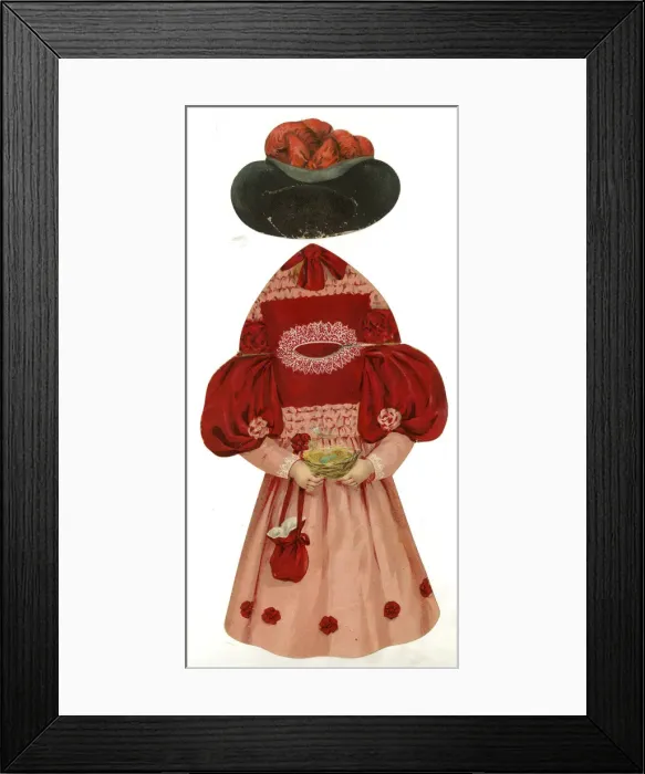 Framed Print : Paper Doll Costume - red and pink Framed Print : Paper Doll Costume - red and pink