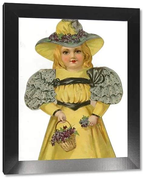 Paper Doll in yellow and grey costume