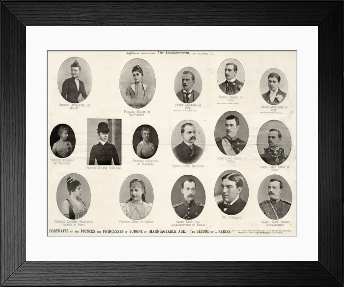 Framed Print : Portraits of Eligible Royalty Framed Print : Portraits of Eligible Royalty
