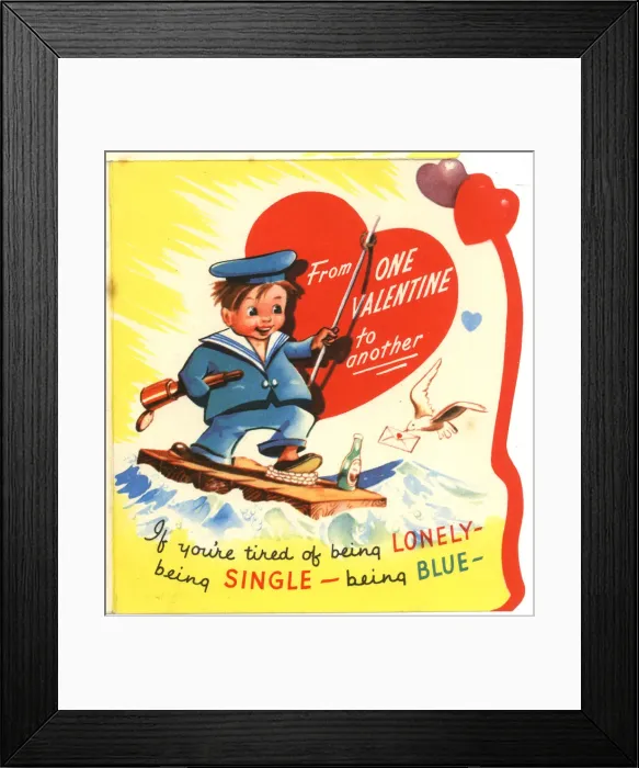 Framed Print : Valentine card, sailor boy Framed Print : Valentine card, sailor boy