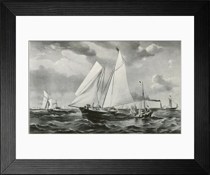Framed Print : America yacht winning at Cowes, 1851 Framed Print : America yacht winning at Cowes, 1851