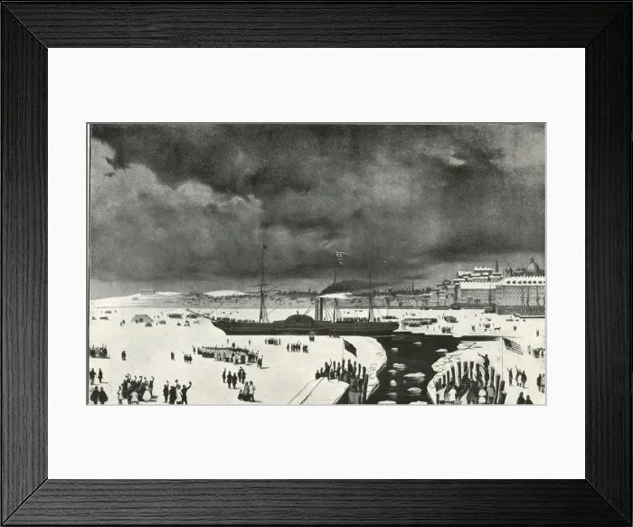 Framed Print : First Cunard steamship Britannia in the ice, Boston, USA Framed Print : First Cunard steamship Britannia in the ice, Boston, USA