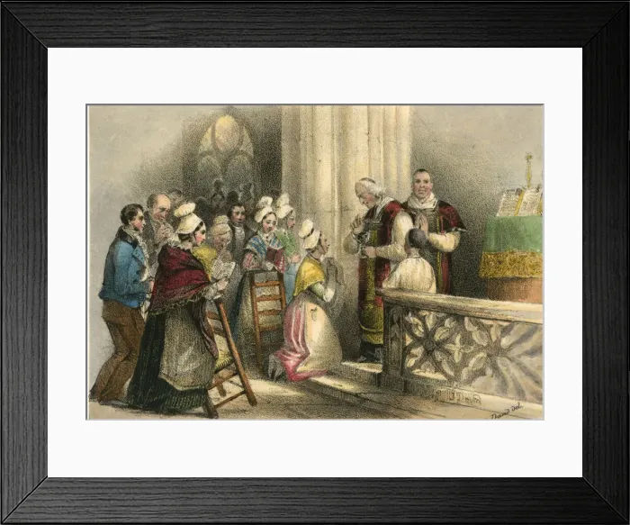 Framed Print : The Illustrious Women of France - Mass in Church Framed Print : The Illustrious Women of France - Mass in Church