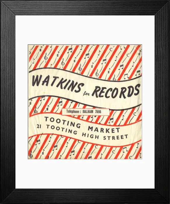 Framed Print : Vintage paper bag, Watkins record stall, Tooting Market Framed Print : Vintage paper bag, Watkins record stall, Tooting Market