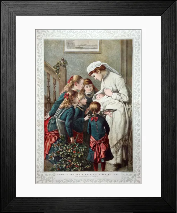 Framed Print : Mamas Christmas Present, a Boy at Last Framed Print : Mamas Christmas Present, a Boy at Last