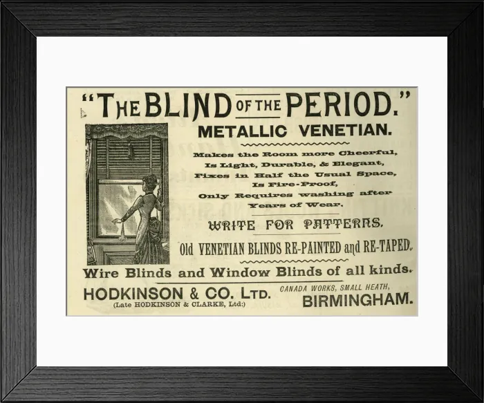 Framed Print : Advertisement, Metallic Venetian Blinds Framed Print : Advertisement, Metallic Venetian Blinds