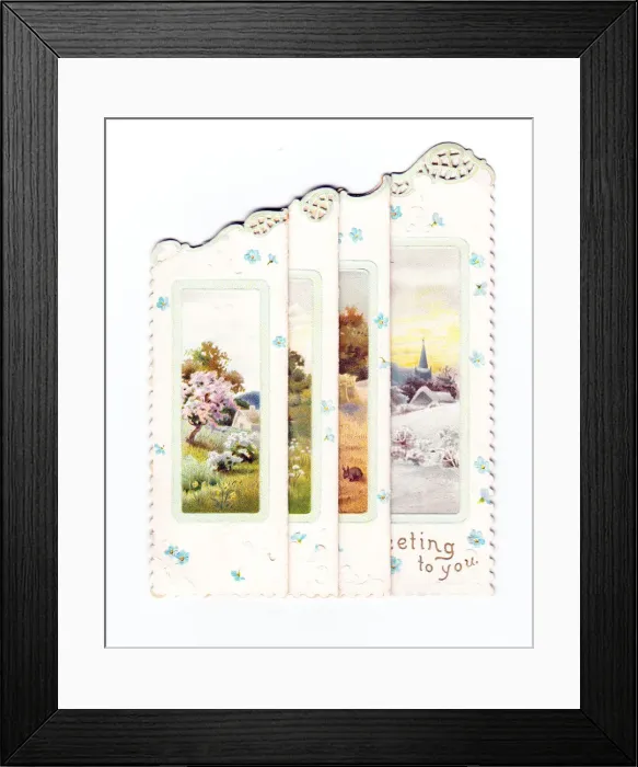 Framed Print : Greetings card in the shape of a folding screen Framed Print : Greetings card in the shape of a folding screen