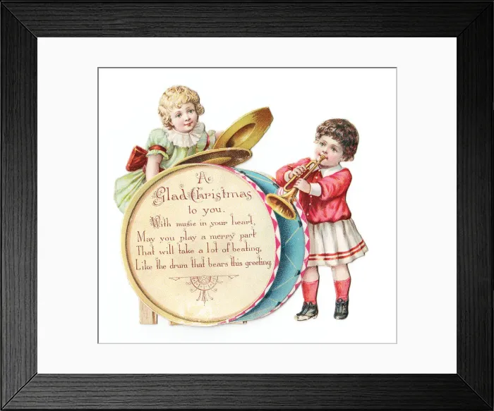 Framed Print : Christmas card in the shape of a drum Framed Print : Christmas card in the shape of a drum