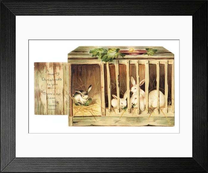 Framed Print : Christmas card in the shape of a rabbit hutch Framed Print : Christmas card in the shape of a rabbit hutch