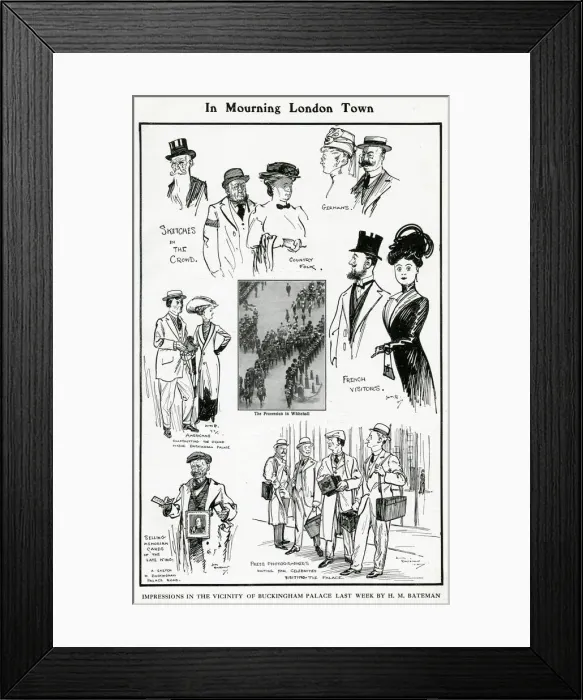 Framed Print : In Mourning London Town by H. M. Bateman Framed Print : In Mourning London Town by H. M. Bateman