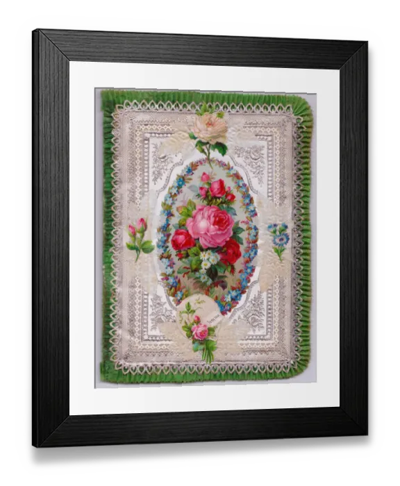 Framed Print : Arrangement of assorted flowers on a greetings card Framed Print : Arrangement of assorted flowers on a greetings card