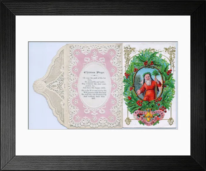 Framed Print : Santa Claus on a Christmas and New Year card Framed Print : Santa Claus on a Christmas and New Year card