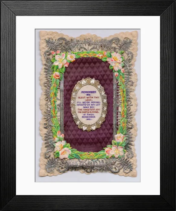 Framed Print : Romantic paper lace card - Remember Me Framed Print : Romantic paper lace card - Remember Me