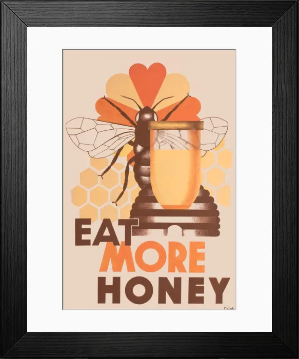Framed Print : Poster, Eat More Honey Framed Print : Poster, Eat More Honey