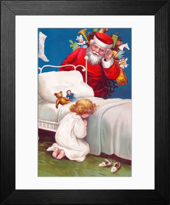 Framed Print : Santa Claus on a Christmas postcard Framed Print : Santa Claus on a Christmas postcard