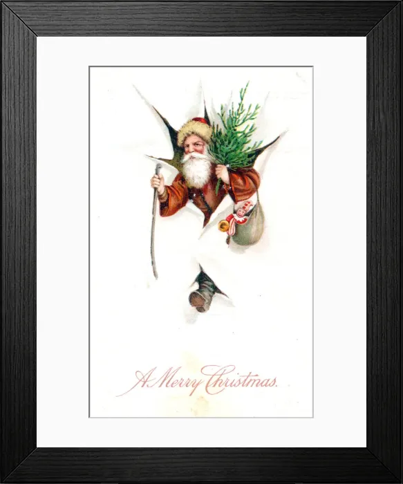 Framed Print : Santa Claus on a Christmas postcard Framed Print : Santa Claus on a Christmas postcard