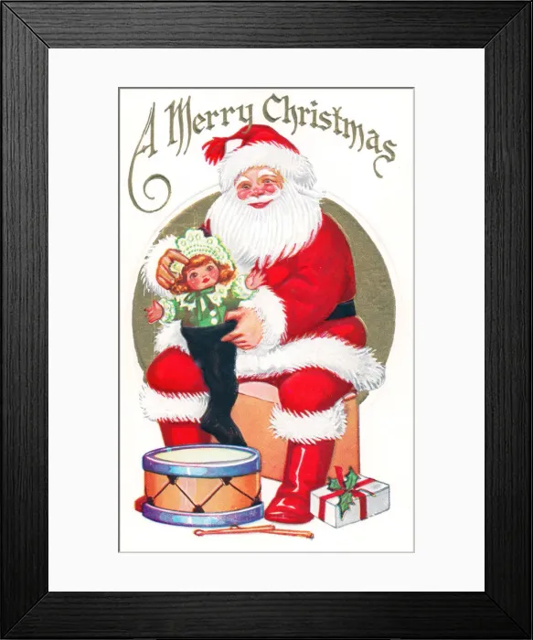Framed Print : Santa Claus on a Christmas postcard Framed Print : Santa Claus on a Christmas postcard