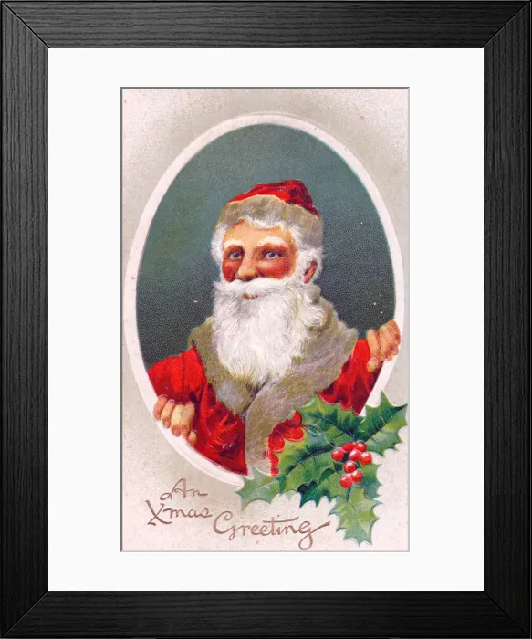Framed Print : Santa Claus on a Christmas postcard Framed Print : Santa Claus on a Christmas postcard