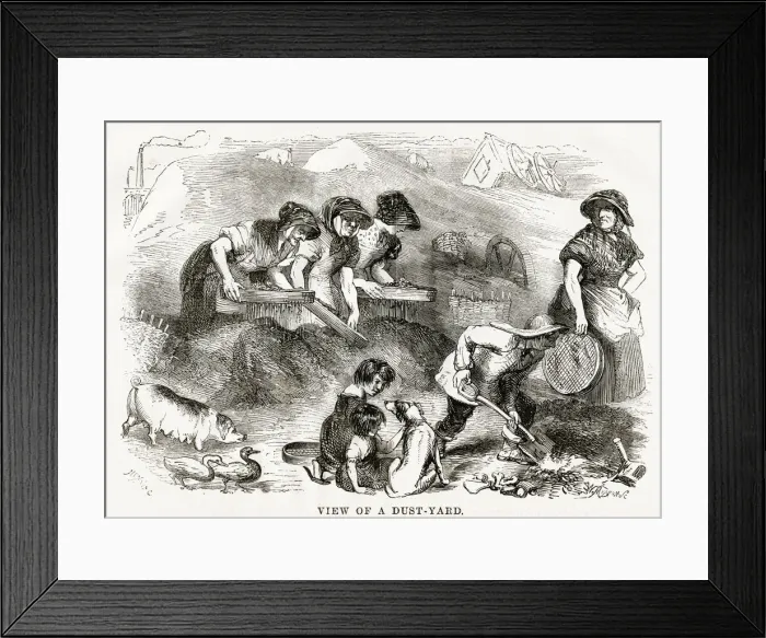 Framed Print : Dust-yard 1850s Framed Print : Dust-yard 1850s