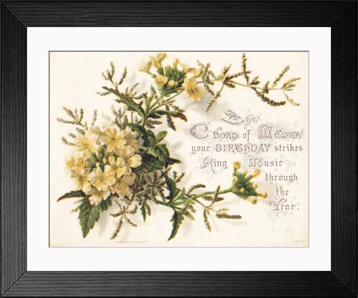 Framed Print : Yellow flowers made of silk on a birthday card Framed Print : Yellow flowers made of silk on a birthday card