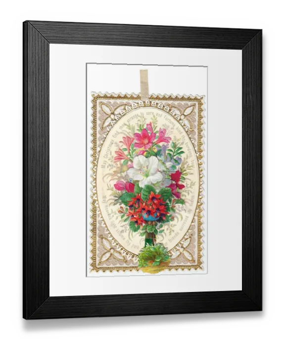 Framed Print : Assorted flowers on a Christmas card Framed Print : Assorted flowers on a Christmas card