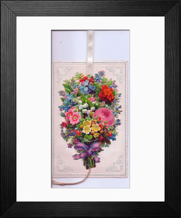 Framed Print : Assorted flowers on a greetings card Framed Print : Assorted flowers on a greetings card