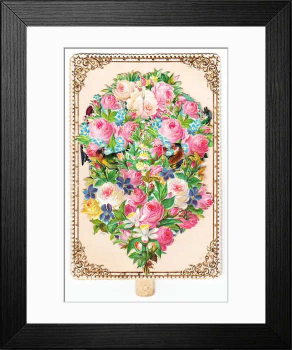 Framed Print : Pink roses on a greetings card Framed Print : Pink roses on a greetings card