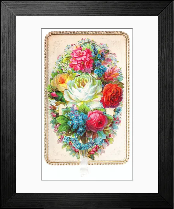 Framed Print : Assorted flowers on a greetings card Framed Print : Assorted flowers on a greetings card