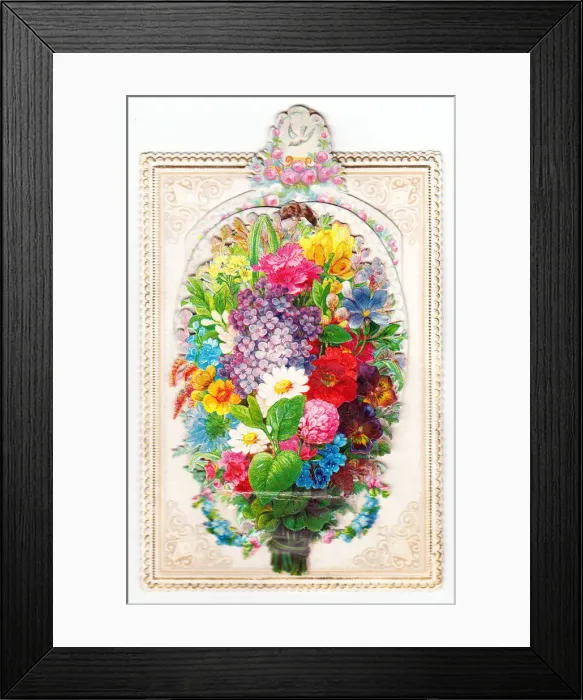 Framed Print : Assorted flowers on a greetings card Framed Print : Assorted flowers on a greetings card