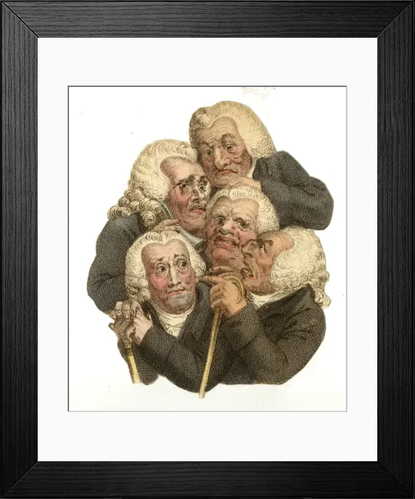 Framed Print : Cartoon, Elderly Politicians Framed Print : Cartoon, Elderly Politicians