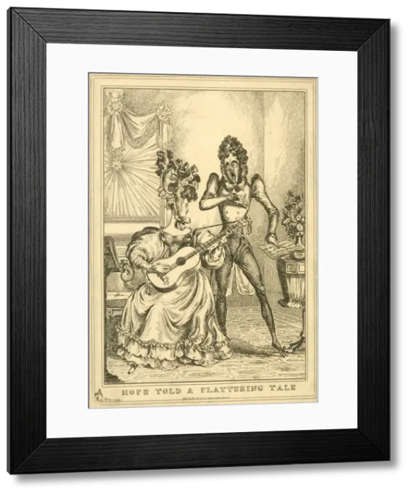 Framed Print : Cartoon, Hope told a Flattering Tale Framed Print : Cartoon, Hope told a Flattering Tale