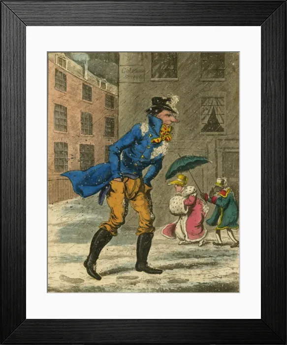 Framed Print : Cartoon, Very Cold, Christmas Snow Scene Framed Print : Cartoon, Very Cold, Christmas Snow Scene
